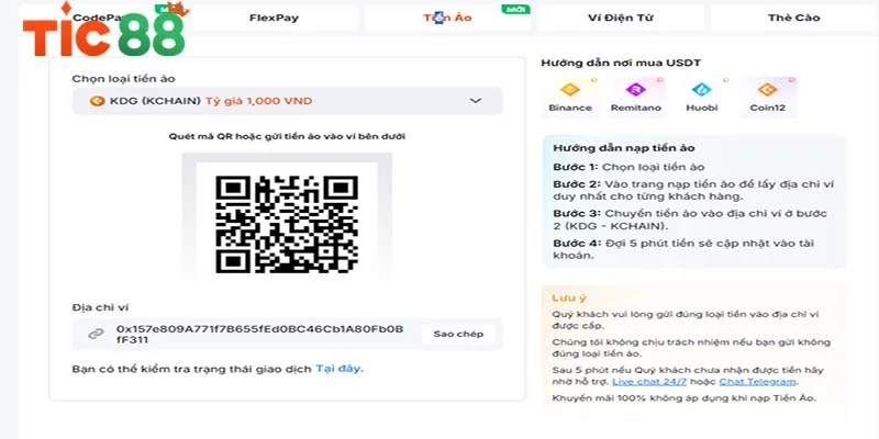 Nạp tiền TIC88 giúp bạn có được những trải nghiệm mượt mà